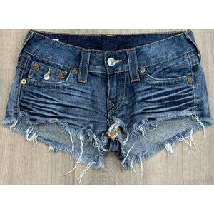 True Religion JOEY Cut Off Y2K Denim Jean Shorts Size 27 Women’s